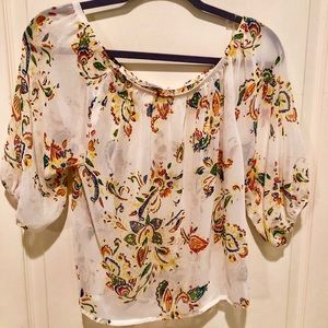 Sheer floral Tobi dress top!